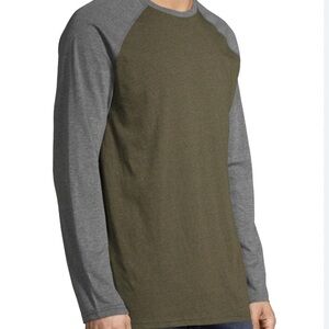 George Long Sleeve Green and Gray Raglan Tee
